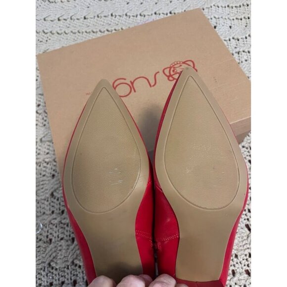 Womens Sugar Red Smooth Wide Width Ankle Boots Size 9W With 2-Inch Block Heel‎ - Picture 11 of 16